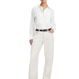 Madewell Off-White Darted Barrel-Leg Jeans